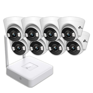 TP-Link 組合 VIGI NVR1108H-W 8路主機 + VIGI C440-W VIGI 4MP 全彩 Wi-Fi 半球型網路攝影機*8 昌運監視器