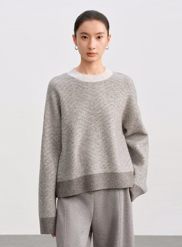 美麗諾人字紋針織上衣