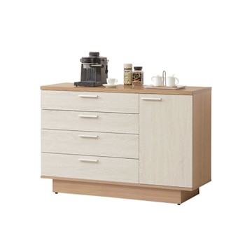 Boden-亞莫4尺木面收納餐櫃/碗盤櫃/置物矮櫃/電器櫃/玄關櫃-120x40x80cm