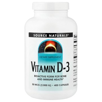 Source Naturals, 維生素 D-3，400 粒膠囊