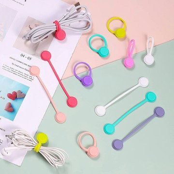 矽膠集線器 耳機線材 磁性集線器 捲線器 收納帶 電線 充電線【BlueCat】【JI2359】