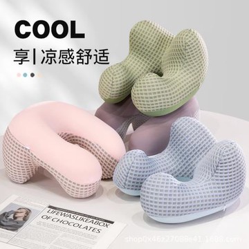 夏季冰絲多功能U型午睡枕辦公室午休神器小學生教室桌子趴睡枕頭