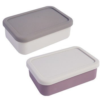 Homely Zakka 北歐風高顏值撞色長方型享瘦減脂211餐盒2件組  北歐紫 + 北歐灰  1組