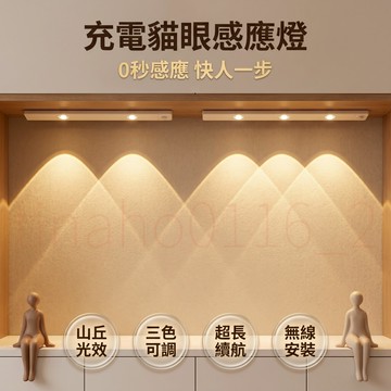 【隔日達】山丘波紋燈 人體感應燈管 三色變光 LED燈 無極調光 酒櫃衣櫃櫥櫃燈 貓眼燈 聚光燈 模型展示燈 小夜燈