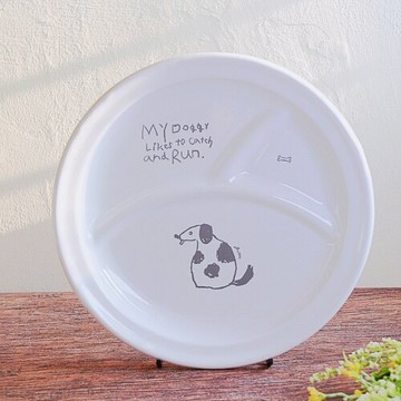 日本進口．琺瑯分隔盤(犬)_餐盤 琺瑯盤 盤子 分隔盤 兒童餐盤 露營餐具 分隔餐盤 中盤 露營食器 露營盤子