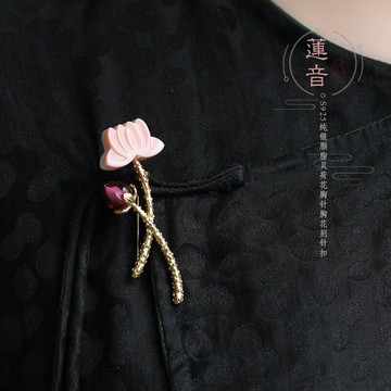 丹妮原創 s925銀花骨朵蓮花胸針高檔女氣質 中國風毛衣禮服別針