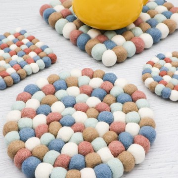 海洋探險 | 尼泊爾手工羊毛氈杯鍋墊