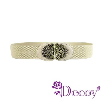 【Decoy】中國雕花 寬版彈性腰封/顏色可選