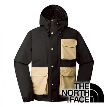 【THE NORTH FACE 美國】男防水單件式外套『黑/卡其』NF0A7W7F 戶外 休閒 登山 露營 保暖 禦寒 防水 外套