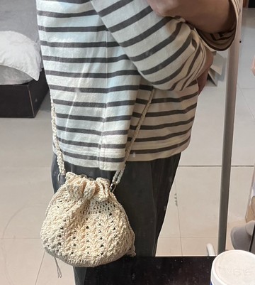 斜背束口袋