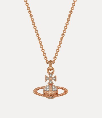 Vivienne Westwood Mayfair Bas Relief Pendant Necklace Pink Gold Brass Women