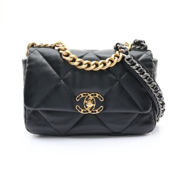 CHANEL 香奈兒 19 鍊帶肩背包 黑色 羊皮 金扣 AS1160 【二手名牌BRAND OFF】