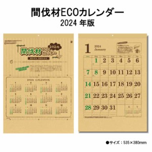 カレンダー 2024年 壁掛け 間伐材ECOカレンダー SG291 2024年版 カレンダー 壁掛け 46 4切 シンプル おしゃれ スケジュール 便利 間伐材