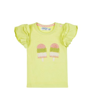 荷葉邊冰淇淋柔綠色短袖上衣68cm