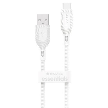 mophie essentials USB-A to USB-C 編織快速充電傳輸線 鋁合金材質  100cm  白色  1條