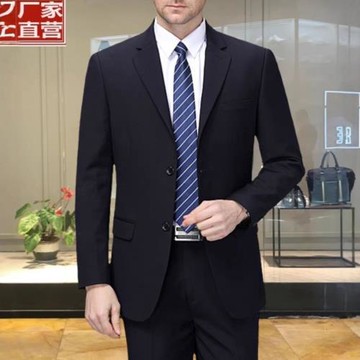 男士西服商務休閑免燙上班工作服小西裝面試正裝藏青外套上衣套裝