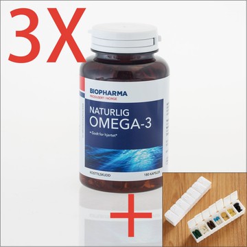 TG型挪威純淨魚油膠囊3瓶加贈隨身小收納盒(180顆/瓶 總共540顆)