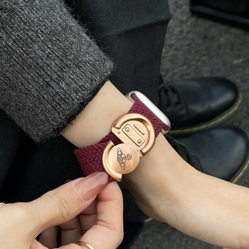 土星磁吸圓圈編織尼龍錶帶 apple watch s11 錶帶 iwatch 10 蘋果錶帶 9 8 7 6 蘋果手錶帶