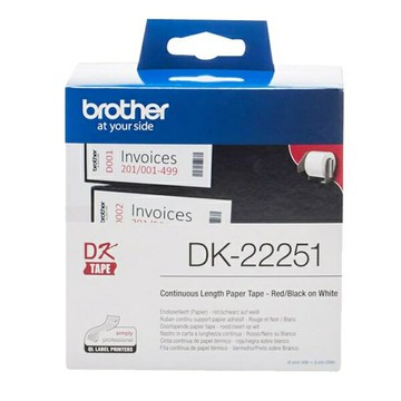 BROTHER 62mm DK-22251 耐用型紙質 白底紅黑雙色 原廠 連續 標籤帶【APP賺6%點數 領券最高折500】