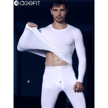 ACEFIT薄款修身緊身保暖內衣男基礎秋衣秋褲套裝莫代爾棉打底衫