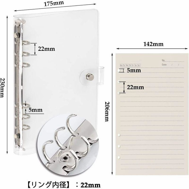 ショッピング卸売 A5バインダー 6穴 リフィル セット