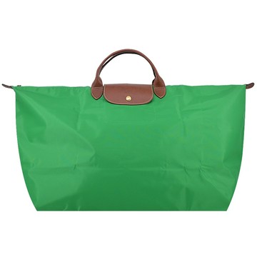 [平輸版]LONGCHAMP LE PLIAGE系列短把再生尼龍摺疊水餃旅行袋(特大/草綠)真品平輸