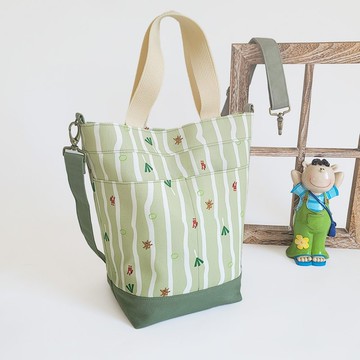 米苔目 加長版防潑水 元寶包 大托特包 側背包- 綠 小紅帽