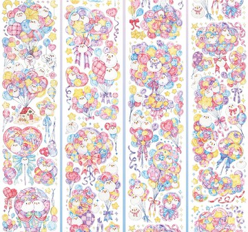 氣球啾啾 PET 紙膠帶 立體鐳射/水晶