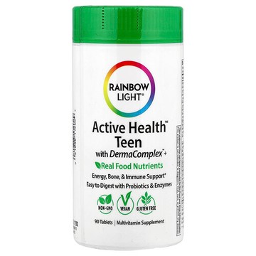 Rainbow Light, Active Health™ 青少年複合片，含 DermaComplex™+，90 片