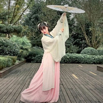 兒童大小號絲絹透明跳舞蹈傘裝飾紅橙黃綠藍白紫色走秀古裝飾布傘