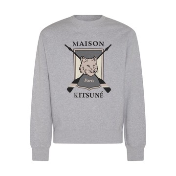 Maison Kitsune - Light Grey Cotton College Fox Sweatshirt