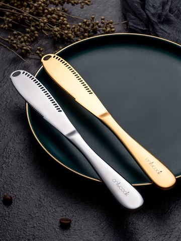 onlycook不銹鋼牛油刀抹醬勺日式黃油刀芝士抹刀奶酪刀涂抹果醬刀