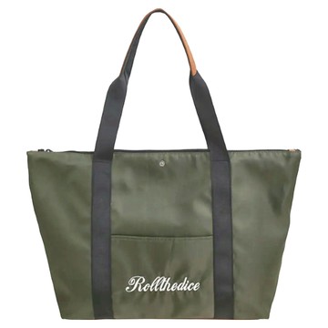 E.City 大容量可折疊托特包拉桿袋 尼龍材質  軍綠  40.5 x 34 x 14cm