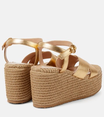 Gianvito Rossi Leather and raffia platform sandals