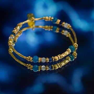 【神秘星象學：神話之咒】蒂娜的雙魚太空夢 // MA012雙魚座磷灰石藍晶手鍊