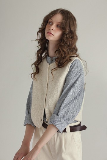 北歐極簡 / 圈圈紗針織背心 / 羊毛