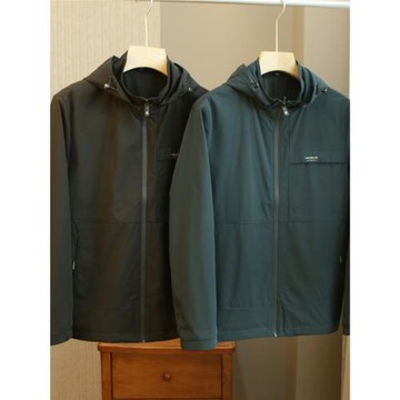 高密定織！防風防水！外貿剪標男裝秋季百搭通勤連帽休閑夾克外套