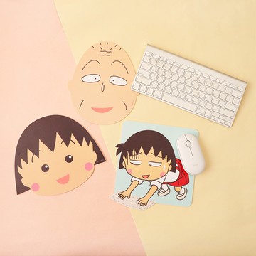 櫻桃小丸子造型滑鼠墊-電腦滑鼠墊 小丸子 大臉 友藏爺爺