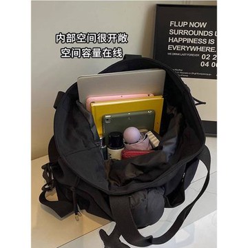 時尚輕便雙肩包女2025新款大容量短途旅行包大學生百搭手提袋單肩