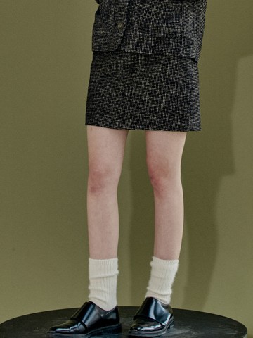 Tweed Mini Skirt (Black)