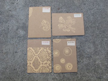 【ZhiZhiRen】織織明信片組(4張一組) - 偽食系列/蛇膽、青菜、海馬、魚眼