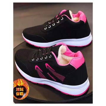 冬季加絨運動鞋棉鞋保暖雪地靴2024年中老年媽媽鞋防滑休閑跑步鞋