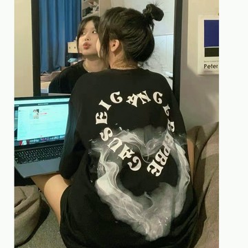 【飯團原創】100%純棉 T恤 短袖上衣 長版上衣 ins 風 oversize  女生上衣 短袖t恤女 韓版上衣 短袖