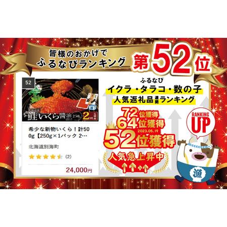 ふるさと納税  希少な新物いくら！計500g  漁協 直送！本場「北海道」（ いくら イクラ 鮭卵 .. 北海道別海町