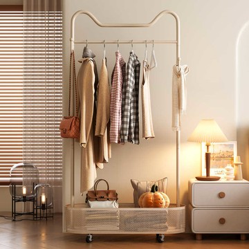 公司貨 免運 速發 開立發票 衣帽架 掛衣架 晾衣架 放衣服奶油風衣架落地臥室臟衣簍掛衣架家用房間衣帽架收納置物架