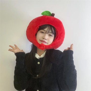 可愛卡通搞怪水果造型蘋果頭套帽子平安夜圣誕節保暖拍照裝扮禮物