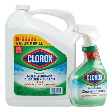 CLOROX 高樂氏 漂白清潔劑 噴槍瓶946ml + 補充瓶5.32L  1組  6266ml