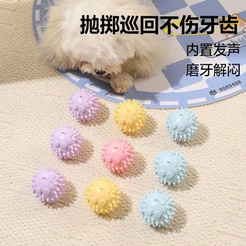 【48時熱賣】彩色磨牙玩具拋擲不傷牙運動室內小狗潔牙益智刷牙趣味球形新款