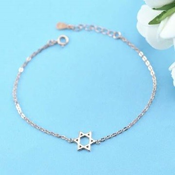 【巴黎精品】925純銀手鍊-精緻流行百搭六芒星風格飾品73z30