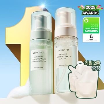 ★AWARDS★ AROMATICA Pure & Soft Feminine Wash 170ml Duo Set (+Daily Refill 100ml, Special Refill 100ml)